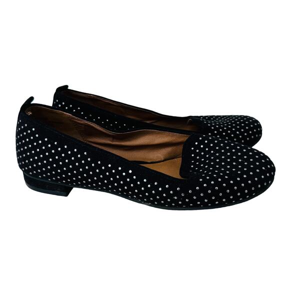 ABound Embellished Flat Shoes Round Toe Slip On Suede Black Womens Size 6.5M - Picture 2 of 8